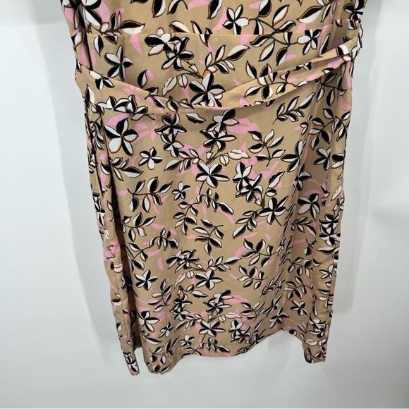 Banana Republic Women’s Tan Floral Button Front Short Sleeve Dress Size 4 New - Picture 9 of 10